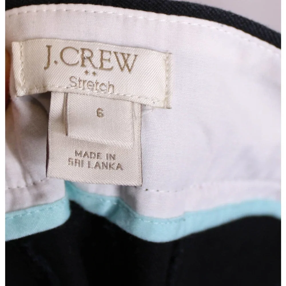 J Crew Stretch Cropped Pants Black Size 6